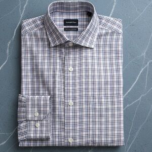 Ermenegildo Zegna Dress | Cento Quaranta 140s Cotton | Tan Blue | Large